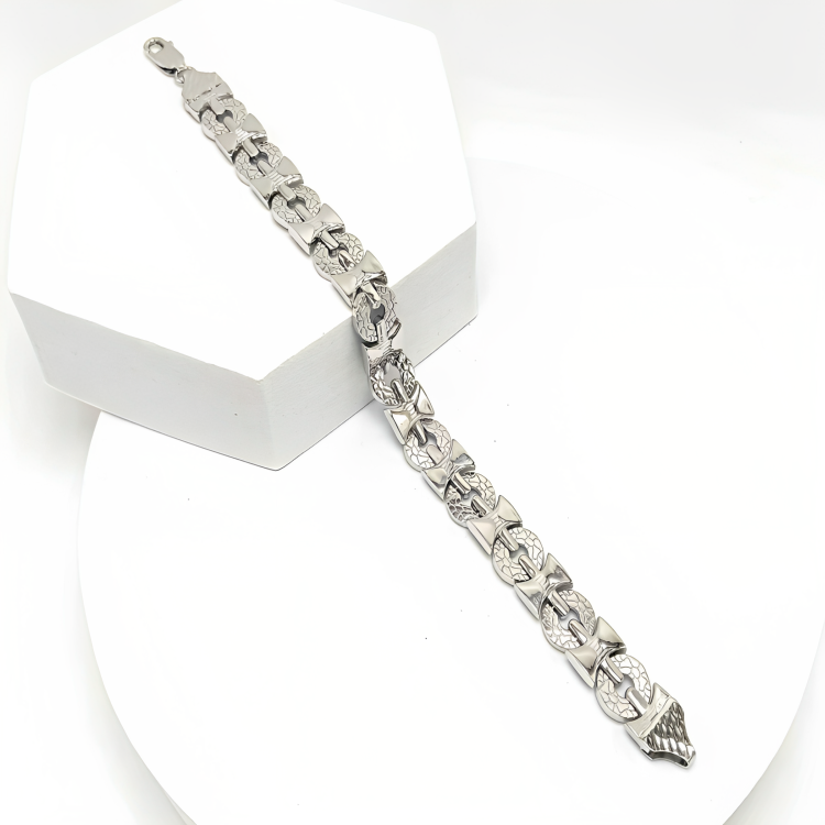 Plain Rhodium Bracelet – 925 Sterling Silver – 32.37 Grams