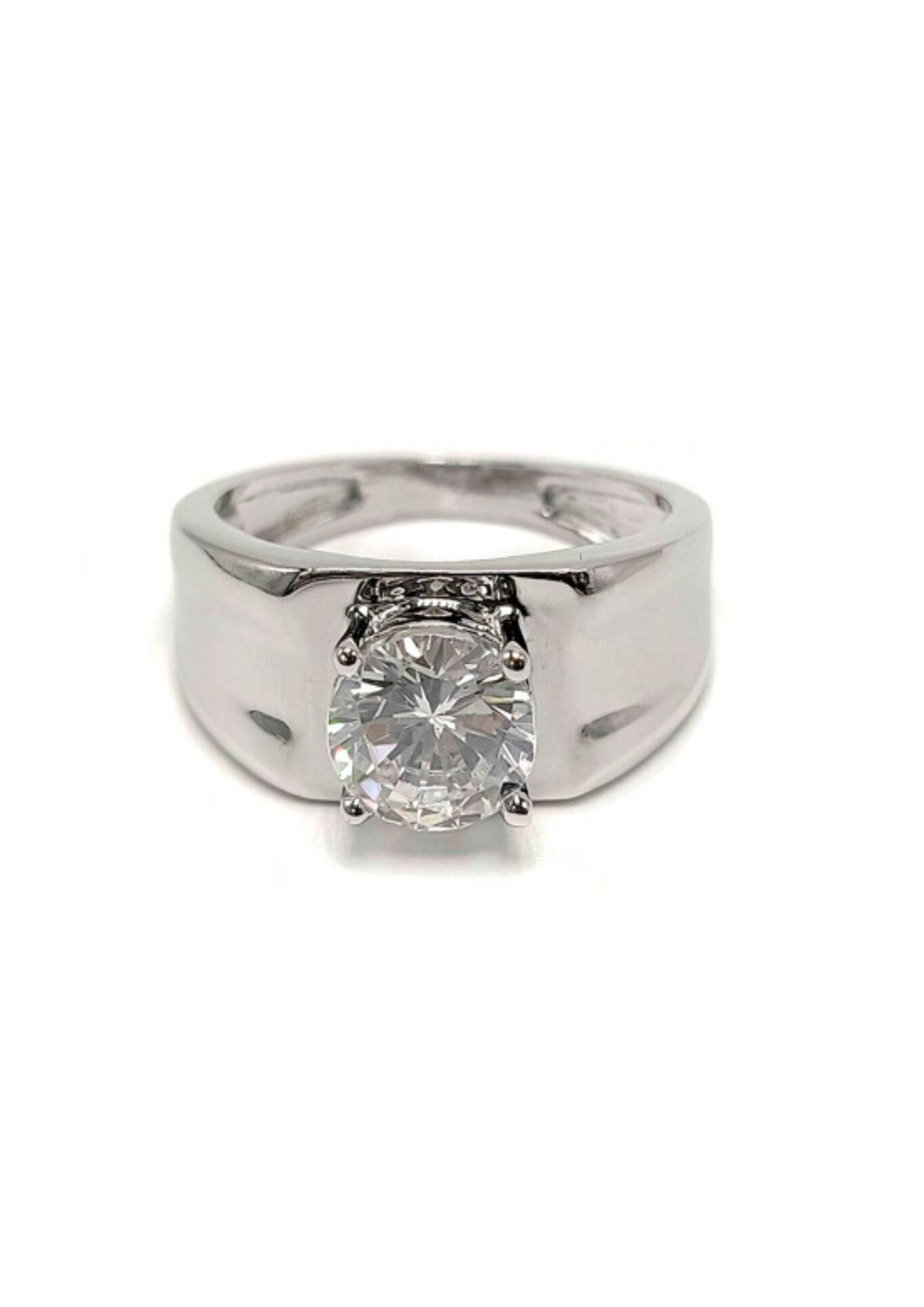 Bold Men’s Solitaire Big 925 Sterling Silver Ring – 4.66 Grams