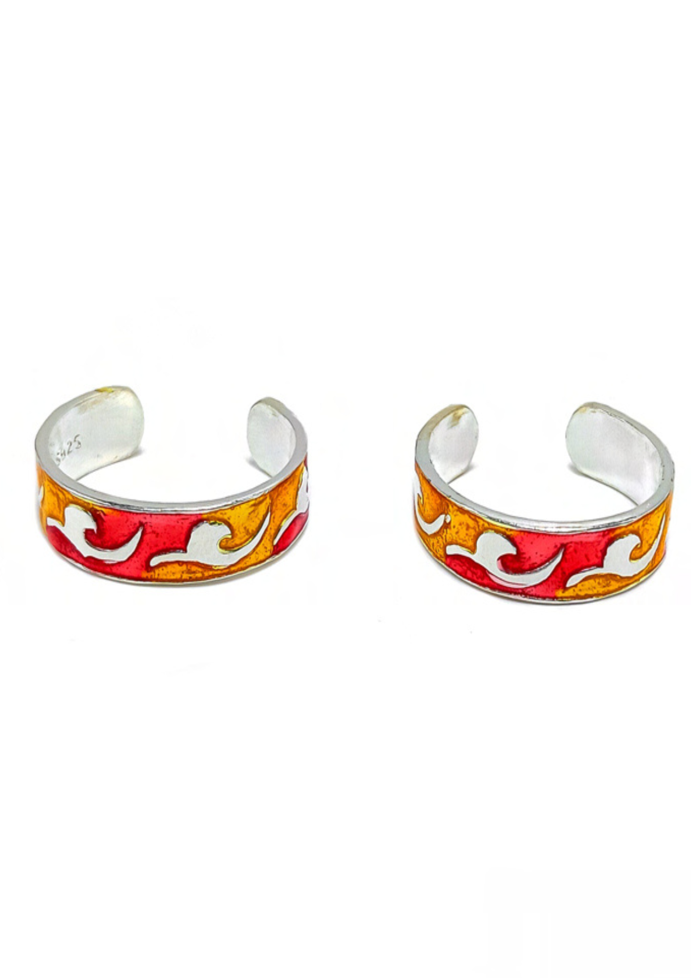 Toe Ring Enamel – 925 Sterling Silver – 3.57 Grams