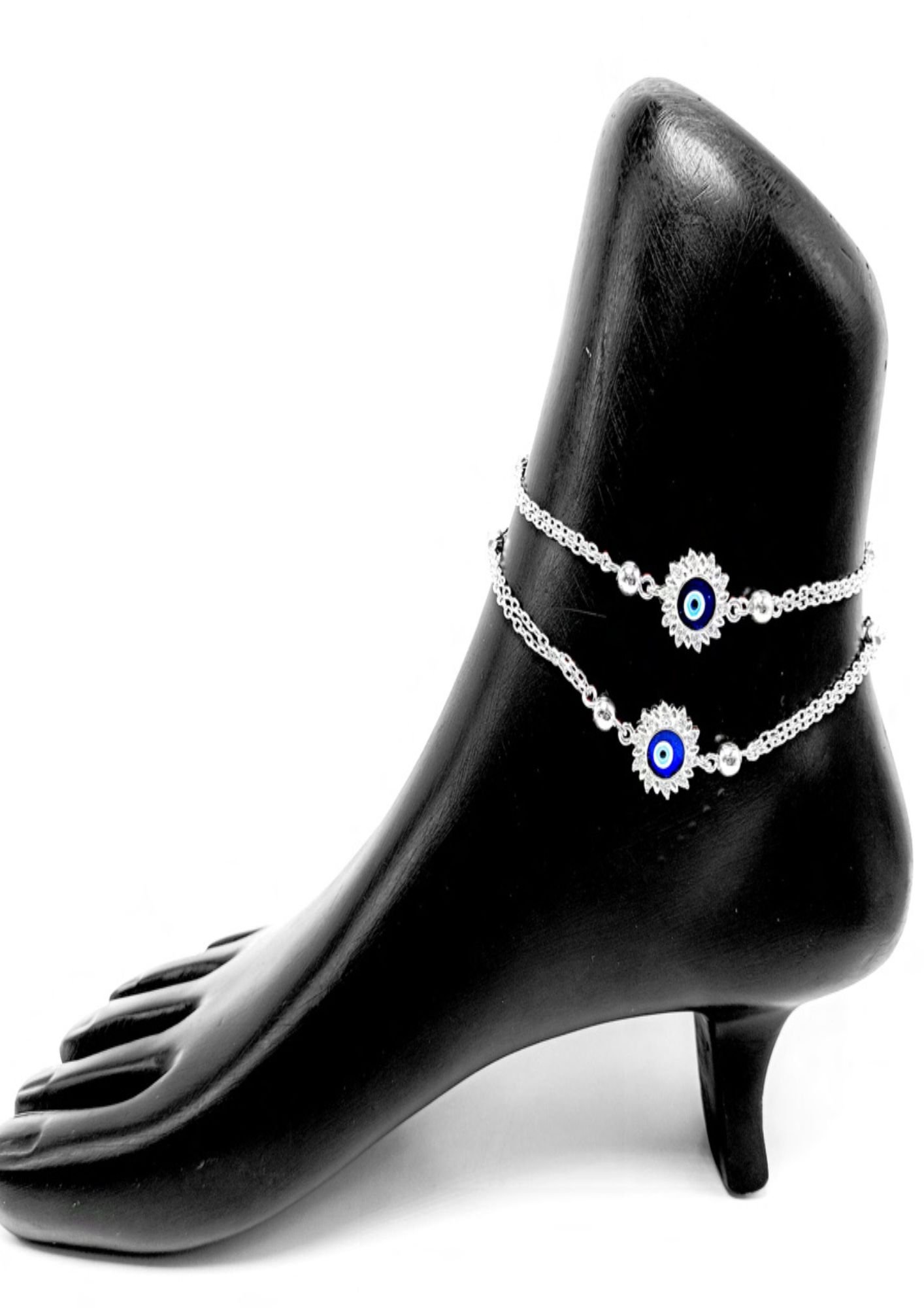 Evil Eye Payal – 925 Sterling Silver – 9.40 Grams